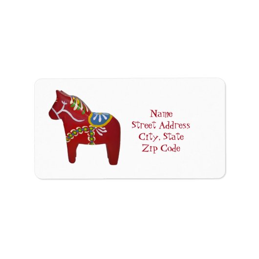 Dala Horse van Julia Persson Morrill Adres Label (Voorkant)