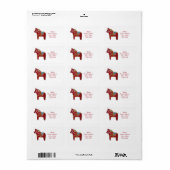 Dala Horse van Julia Persson Morrill Adres Label (Full Sheet)