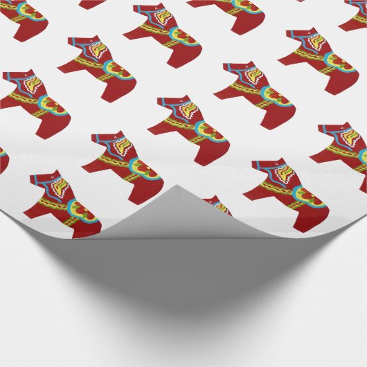 Dala Horse Wrapping Paper Cadeaupapier (Hoek)