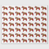 Dala Horse Wrapping Paper Cadeaupapier (Vlak)