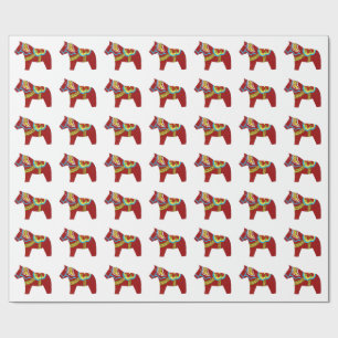 Dala Horse Wrapping Paper Cadeaupapier