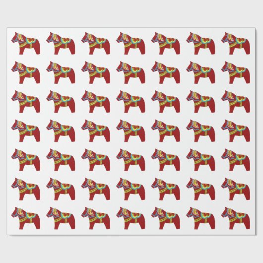 Dala Horse Wrapping Paper Cadeaupapier (Vlak)