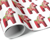 Dala Horse Wrapping Paper Cadeaupapier (Rol Hoek)