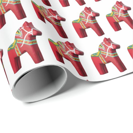 Dala Horse Wrapping Paper Cadeaupapier (Rol Hoek)