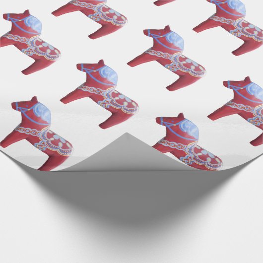 Dala Horse Wrapping Paper Cadeaupapier (Hoek)