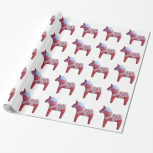 Dala Horse Wrapping Paper Cadeaupapier