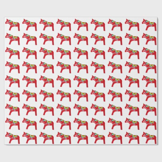 Dala Horse Wrapping Papper Cadeaupapier (Vlak)