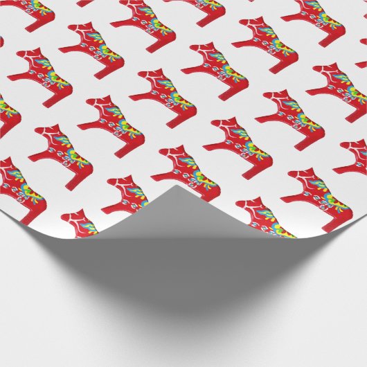 Dala Horse Wrapping Papper Cadeaupapier (Hoek)