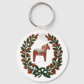 Dala Horse Wreath Sleutelhanger (Voorkant)