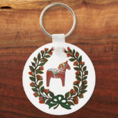 Dala Horse Wreath Sleutelhanger (Voorkant)