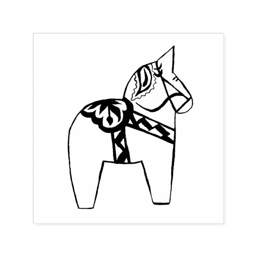 Dala Horse Zelfinktende Stempel (Design)