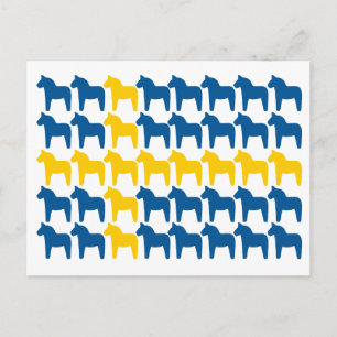 Dala Horse Zweden vlag Briefkaart