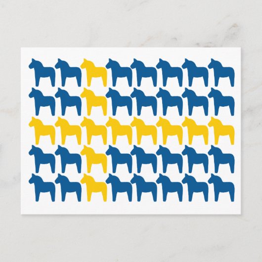 Dala Horse Zweden vlag Briefkaart (Voorkant)