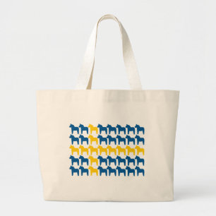Dala Horse Zweden vlag Grote Tote Bag