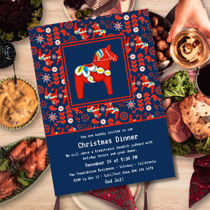 Dala Horse Zweeds Julbord Kerst Dinner Kaart