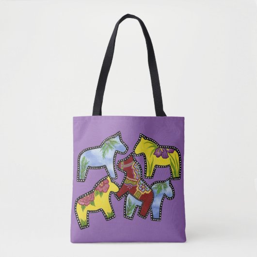 Dala Horses Boodschappentas Tote Bag (Voorkant)