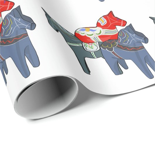 Dala Horses Cadeaupapier (Rol Hoek)