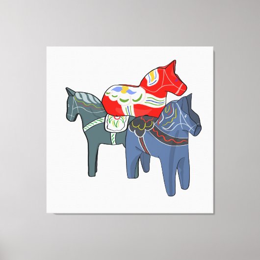 Dala Horses Canvas Afdruk (Voorkant)