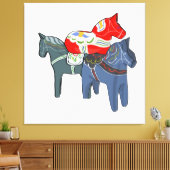 Dala Horses Canvas Afdruk (Insitu (Woonkamer))