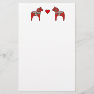 Dala Horses en Heart Briefpapier
