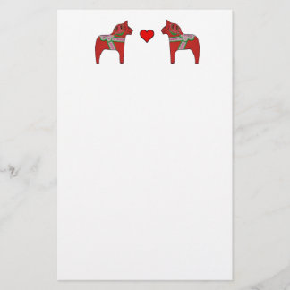 Dala Horses en Heart Briefpapier