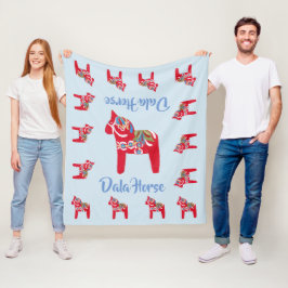 Dala Horses Fleece Deken
