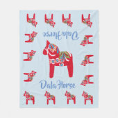 Dala Horses Fleece Deken (Voorkant)
