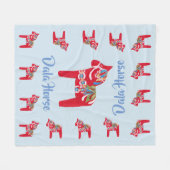 Dala Horses Fleece Deken (Voorkant (Horizontaal))