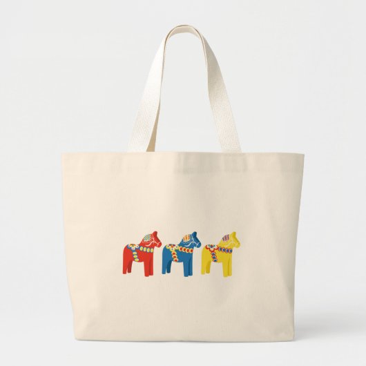 Dala Horses Grote Tote Bag (Voorkant)