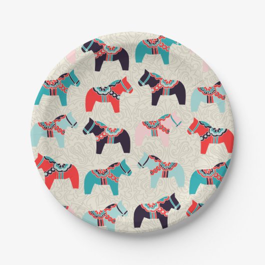 Dala Horses Paper Borden Papieren Bordje (Voorkant)