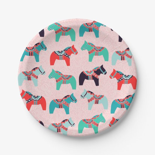 Dala Horses Paper Borden Papieren Bordje (Voorkant)