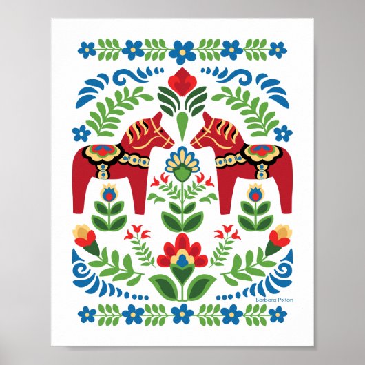 Dala Horses Red Poster (Voorkant)