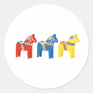 Dala Horses Ronde Sticker