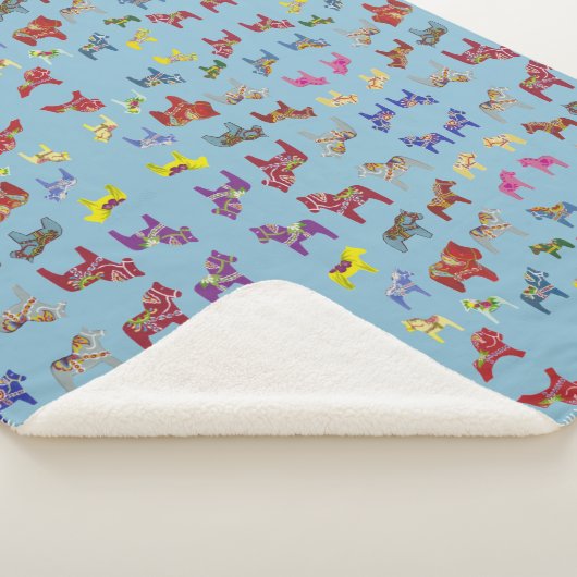 Dala Horses Sherpa Deken (3/4)