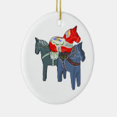 Dala Horses Square Keramisch Ornament (Rechts)