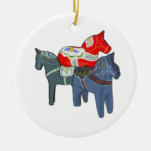 Dala Horses Square Keramisch Ornament