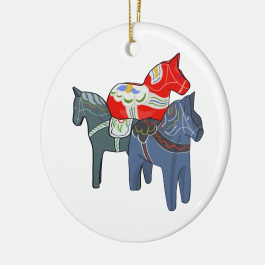 Dala Horses Square Keramisch Ornament (Links)