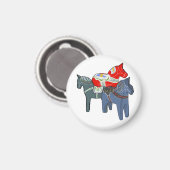 Dala Horses Square Magneet (Voorkant / Achterkant)