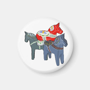 Dala Horses Square Magneet