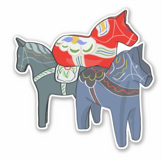 Dala Horses Sticker (Voorkant)