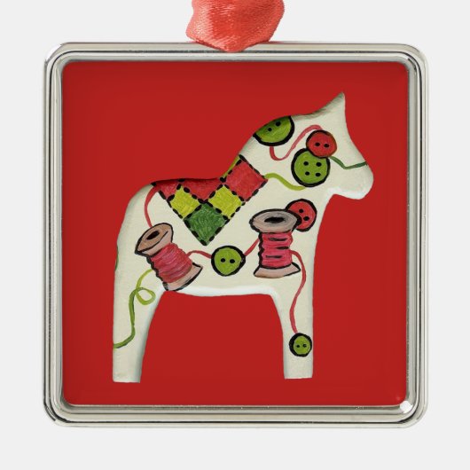 Dala Horses van Quilter Metalen Ornament (Voorkant)