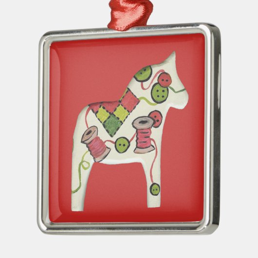 Dala Horses van Quilter Metalen Ornament (Links)