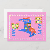 Dala paard ansichtkaart briefkaart (Voorkant / Achterkant)