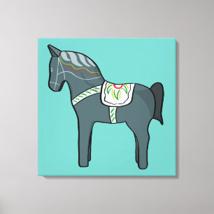 Dala-paard Canvas Afdruk