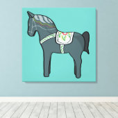 Dala-paard Canvas Afdruk (Insitu (Houten vloer))