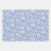 Dala Paard Collage Periwinkle Inpakpapier Vel (Voorkant 2)