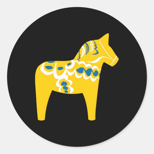 Dala Paard Dalarna Zweeds Sverige Zweden Ronde Sticker (Voorkant)