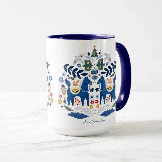 Dala Paard - Home Sweet Home Mok (Voorkant rechts)