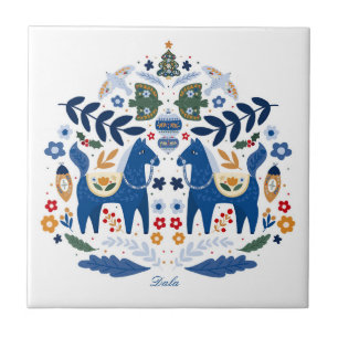 Dala Paard - Home Sweet Home Tegeltje