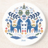 Dala Paard - Home Sweet Home Zandsteen Onderzetter (Voorkant)